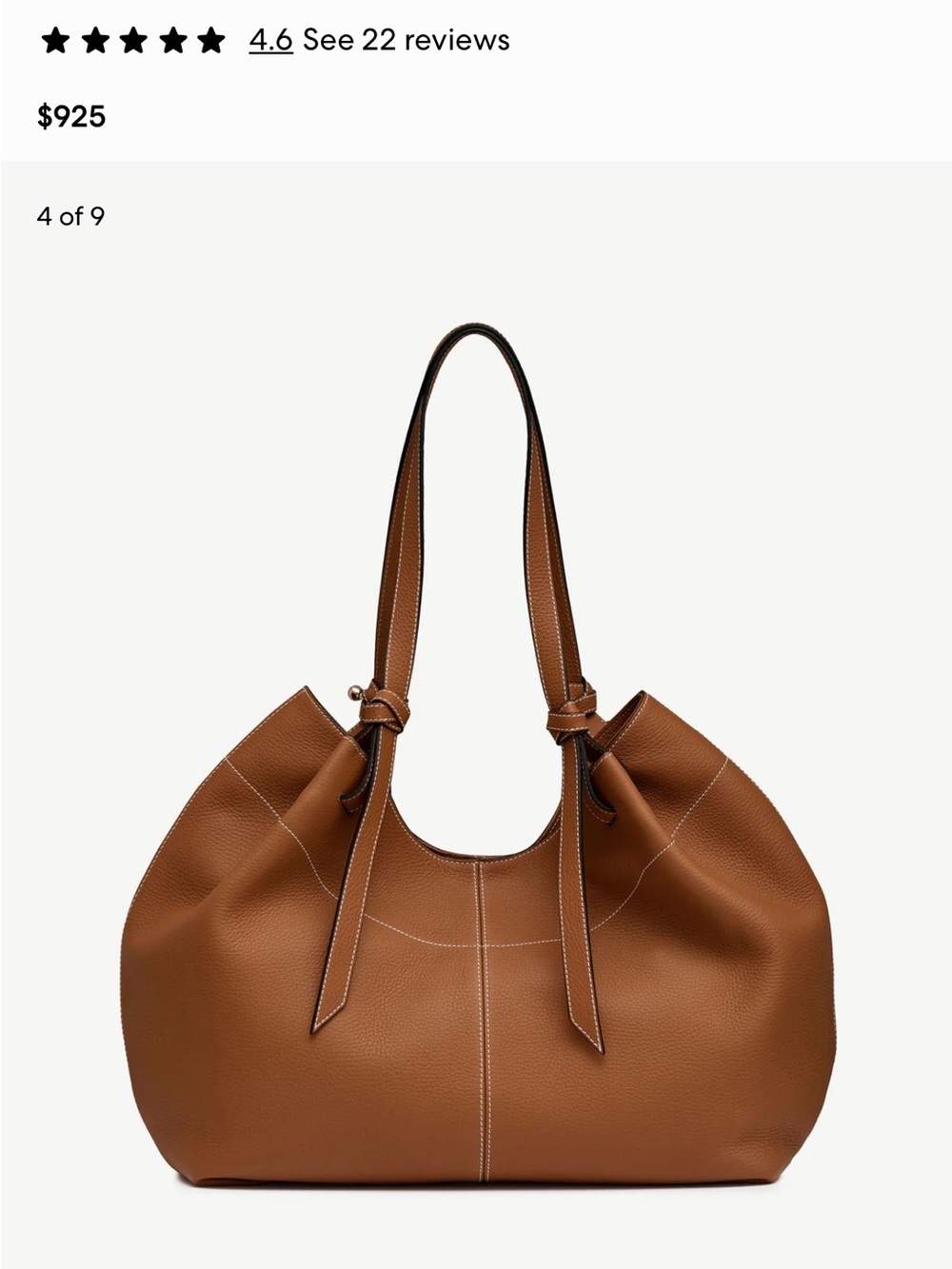 Strathberry Barra Tote Tan Leather Shoulder Tote Bag - Elegant Everyday Style - Picture 10 of 13